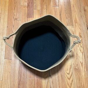 Tan and Black Woven Basket